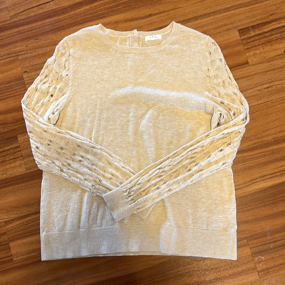 Maurice’s Cream Sweater with Cutout on Sleeve